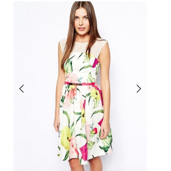 Ted Baker London Iberis Floral Fit & Flare Dress - Picture 4 of 16